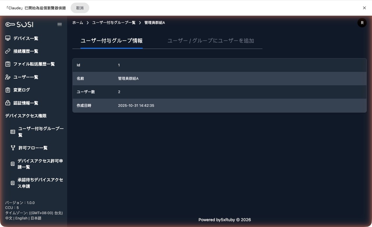 グループの閲覧